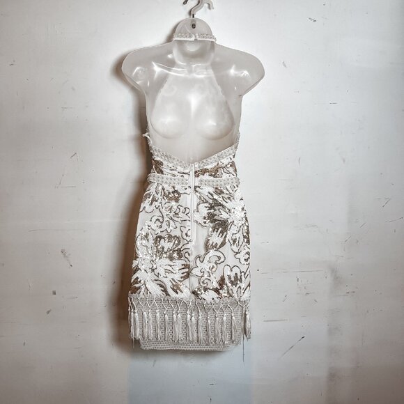 12th Tribe Like gold dust mini dress white size small - Picture 2 of 5